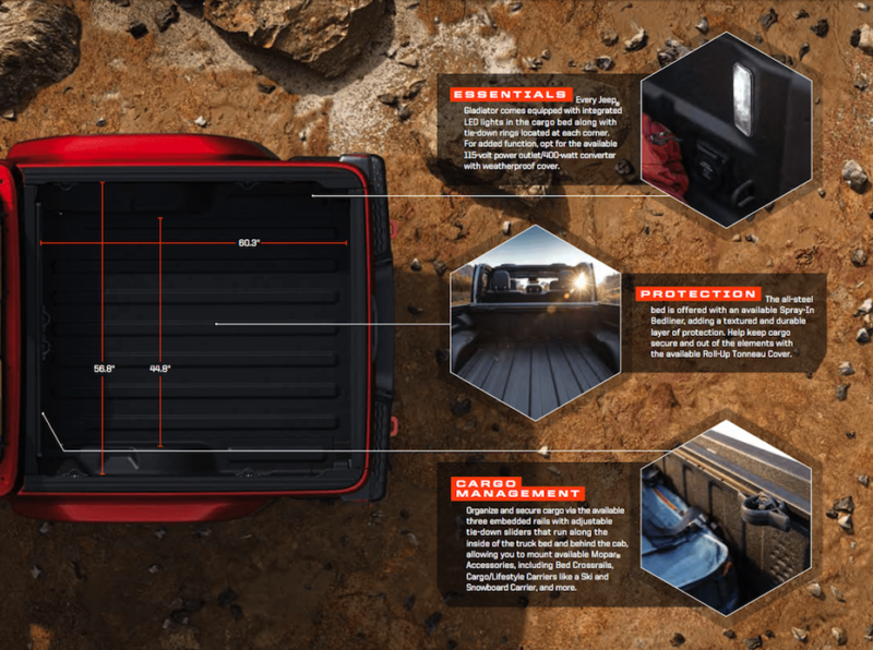 exploring the dimensions of the jeep gladiator bed